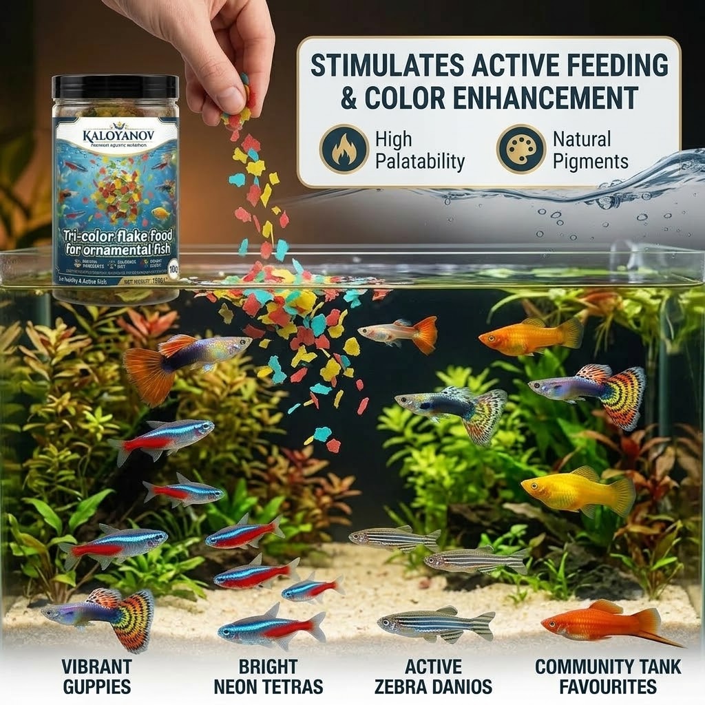 Premium 3-Color Flakes Fish Fo - đánh giá và giá Tetra Food Tropical Flakes